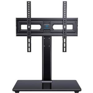 lot 349 image: PERLESMITH Universal Swivel TV Stand Legs for 32-65 inch TVs up to 88lbs, Height Adjustable Table Top Stand Base, Television Mount Stands with Tempered Glass Base, Universal VESA 400x400mm, PSTVS17 - Retail $40