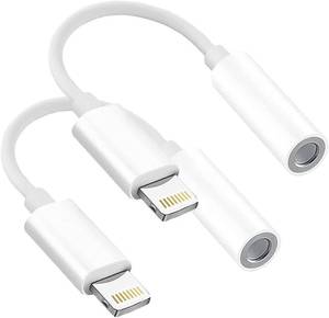 lot 360 image: Headphone Adapters, 2 Pack 3.5 mm Headphone Jack Audio Aux Adapter Dongle - Retail $6