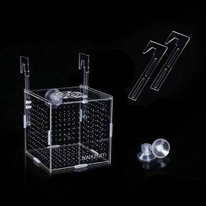 lot 368 image: AWXZOM Acrylic Fish breeding Box, Acrylic Fish Isolation Box, Fish Separator for Aquarium, Hatchery Incubator with Suction Cups for Small Baby Fishes Shrimp Clownfish Guppy (5.9  5.9  5.9inch) - Retail $17