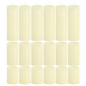 lot 384 image: Trxvxo 18 Pcs Ivory Pillar Candles Bulk Set��Hurricane Candles��3 Different Lengths 2 x 346 Inch (6 Each)��Dripless Unscented Smokeless��Gives You a Better Atmosphere When Organizing an Event Party. - Retail $40