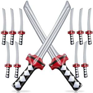lot 390 image: Eerrhhaq 12 Pcs Inflatable Ninja Samurai Sword, Inflated Katana Sword Toy, Blow Up Ninja Swords for Party Favors Cosplay Samurai Theme Party - Retail $13