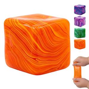 lot 393 image: Squishies Stress Cube Toys,Adults Squishies Anxiety Relief Maltose Ball,Large Veined Ice Cube Squishy Toy,Gel Filled Stretchy Stress Balls for Anxiety Relief,Colorful Fidgets Cubes (Orange) - Retail $4
