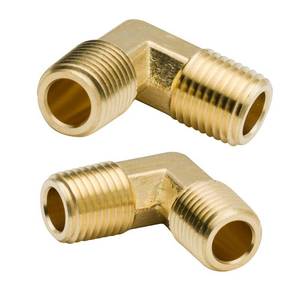 lot 409 image: Legines Brass PIpe Fitting, Forged Male 90 Degree Elbow, 12 NPT Male x 12 NPT Male, Pack of 2 - Retail $13