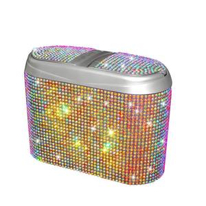 lot 411 image: Mandark Bling Car Trash Can with Lid, Cute Diamond Automotive Hanging Dustbin Container, Sparkling Crystal Rhinestone Mini Vehicle Garbage Organizer, Universal for Car, Home, Office��Multicolor��
