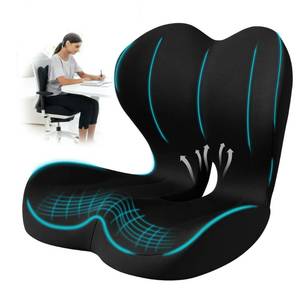 lot 420 image: Seat Cushion for Office Chair, Ergonomic Cushion with Lumbar Support Pillow - Retail $38