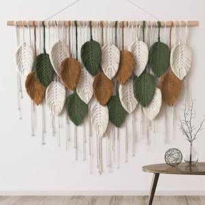 lot 425 image: Large Macrame Wall Hanging Boho Woven Tapestry Chic Home Decor Wall Art - Retail $40