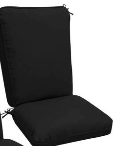 lot 427 image: Uthem 1 Pack Adirondack Chair Cushions, Waterproof & Fade-Resistant OutdoorIndoor Rocking Chair Cushion Set, Removable Seat Pads with Ties for High Back Dining or Patio Chairs, Black - Retail $63