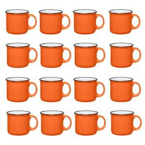 lot 428 image: Gifts by Design Set of 16 Ceramic Campfire Mugs �� 15 Oz, Orange �� Coffee & Tea Cups for Home, Work, Travel, Camping �� Customizable, Great for DIY, Events, Companies - Retail $58