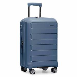 lot 432 image: Travelers Choice Pagosa Hardshell Expandable Luggage with Spinner Wheels, Slate Blue, 22-Inch Carry-on - Retail $110