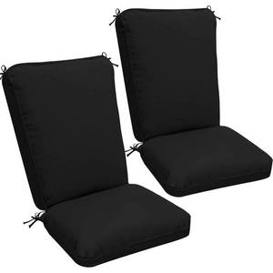 lot 435 image: Uthem 2 Pack Adirondack Chair Cushions, Waterproof & Fade-Resistant OutdoorIndoor Rocking Chair Cushion Set, Removable Seat Pads with Ties for High Back Dining or Patio Chairs, Black - Retail $63