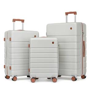 lot 438 image: DAMAGE ON LARGEST HANDLE 3 Piece Hardside Luggage Set Clearance with TSA Lock for Women, Man - Retail $136
