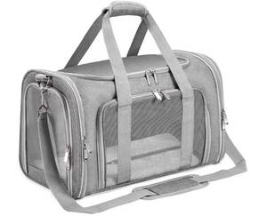 lot 446 image: Soft-Sided CatDogPet Carrier, Collapsible Pets Travel CarriersFor Big CatsSmall Dogs with Shoulder Strap & Removable Mat, Mesh Puppy Carry Bag, Up to 25 Lbs, TSA Airline Approved(Gray) - Retail $0