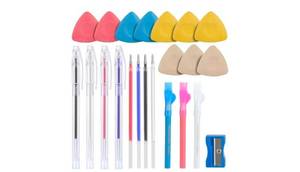 lot 462 image: Tailors Chalk,Sewing Fabric Chalk and Fabric Markers for Quilting,10PCS Tailor��s Chalk,4PCS Heat Erasable Fabric Marking Pens with 4 Refills,3 PCS Sewing Fabric Pencils - Retail $0