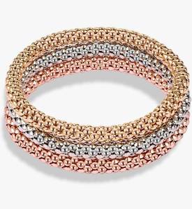 lot 472 image: Stretch Bracelets GoldSilverRose Gold 3 PCs Elastic Bracelet Set for Women Multilayer Charm Bracelet Birthday Gifts for Women - Retail $0