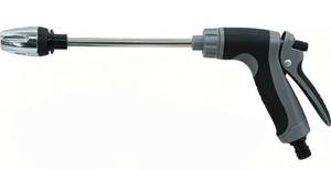 lot 486 image: Aquoxis Spray Nozzle, High Pressure Washer Hose Nozzle Gun Metal Leak-Proof Design, Fits Standard Garden Hoses for Car Washing - Retail $0