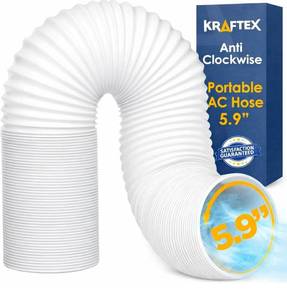 lot 499 image: Portable Air Conditioner Hose. AC Exhaust Hose Vent with 5.9 Diameter, Anti-Clockwise Thread & Length up to 80. Portable AC Hose Compatible with LG, Delonghi and Many More. - Retail $0