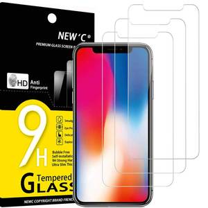 lot 512 image: NEWC 3 Pack Designed for iPhone 11 Pro and iPhone X and iPhone XS Screen Protector Enhanced Tempered Glass Protection, Case Friendly Scratch Resistant,Bubble-Free, Ultra Resistant - Retail $7