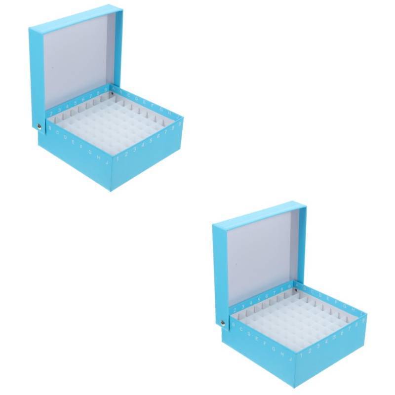 lot 3360 image: OUNONA Laboratory Microcentrifuge Tube Storage Box 5.16X5.16X3.94In Freezer Centrifuge Tube Storage Holder Multi-Grid Design for Sample Organization and Cryogenic