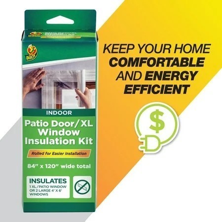 lot 8044 image: Duck Brand 84 in. x 120 in. Rolled Window Insulation Film Kit, Fits Patio Doors or XL Windows