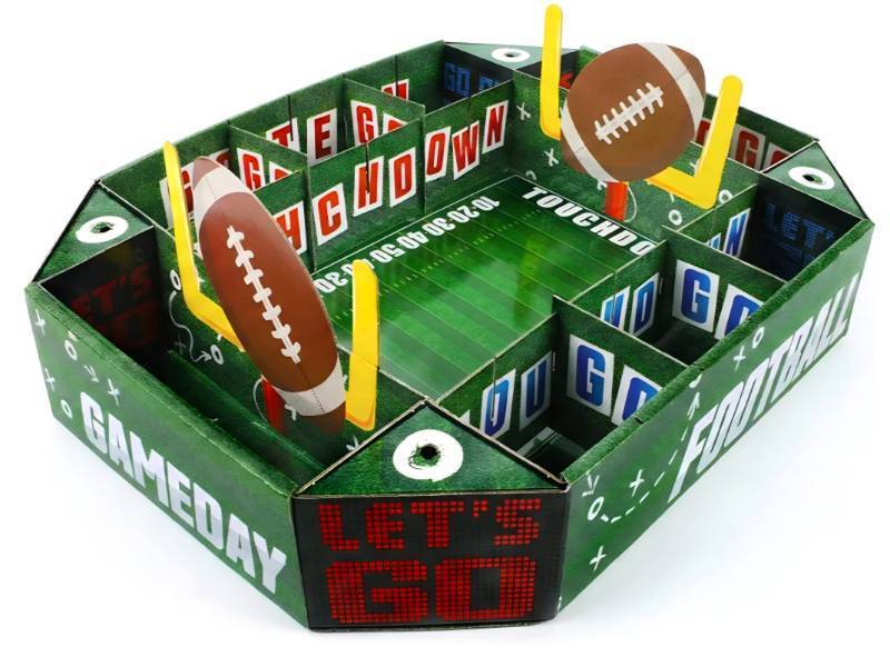 lot 3444 image: JOYIN 1 Pcs Football Snack Trays, Large Stadium Shaped Serving Tray for Football Party Supplies, Sport Snack Plates for Parties Table decoration, Paper Platter for Sport Celebration Table Favor