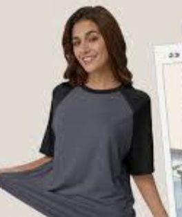 lot 8821 image: FHQcollection Womens Oversized T Shirts Short Sleeve Color Block Crewneck Summer Casual Loose Fit Basic Tee Tops SIZE M