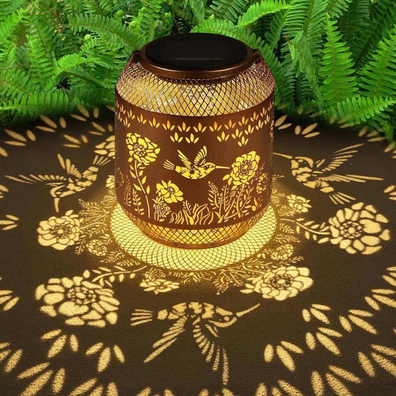lot 3602 image: Solar Lanterns Outdoor Waterproof Christmas Birthdays Gifts for Women Mom Grandma Butterfly Garden Decor Metal Hanging Solar LED Lights for Patio(Hummingbird)