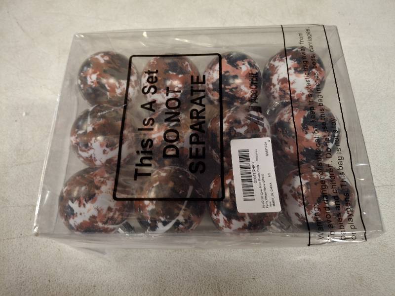 lot 8651 image: Cow Print Plastic Christmas Ornaments