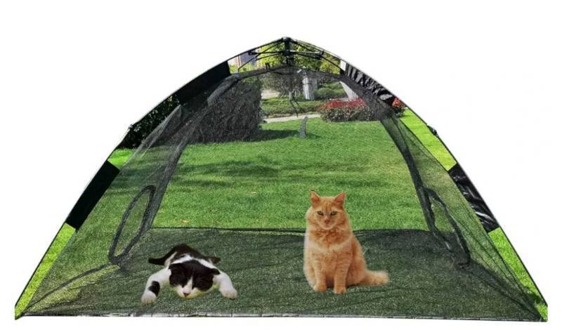 lot 6319 image: Portable Large Pop Up Pet Cat Tents Enclosures House for Outside Patio Indoor for Cat Puppy Rabbit Small Animals,Quick Opened,Independent or can be Connected to Tunnels
