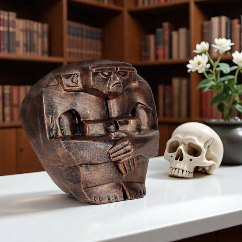 lot 2930 image: Skull Decor for Home Skull Statue for Bookshelf and Desktop