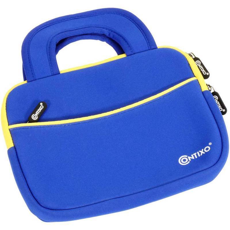 lot 5583 image: 7 in. Tablet Sleeve Bag Compatible for Contixo V8V9 Kids Tablet with Accessory Pocket, TB01 Blue
