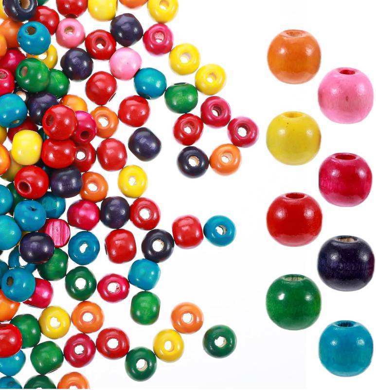 lot 5627 image: 200PCS Wooden Beads for Crafts, Vintage Round Natural Wood Hair Beads Bulk, Craft Bead with Holes Clay Bead for Braids for Hair Crafts Jewelry Making Garland (Mix, 12mm)