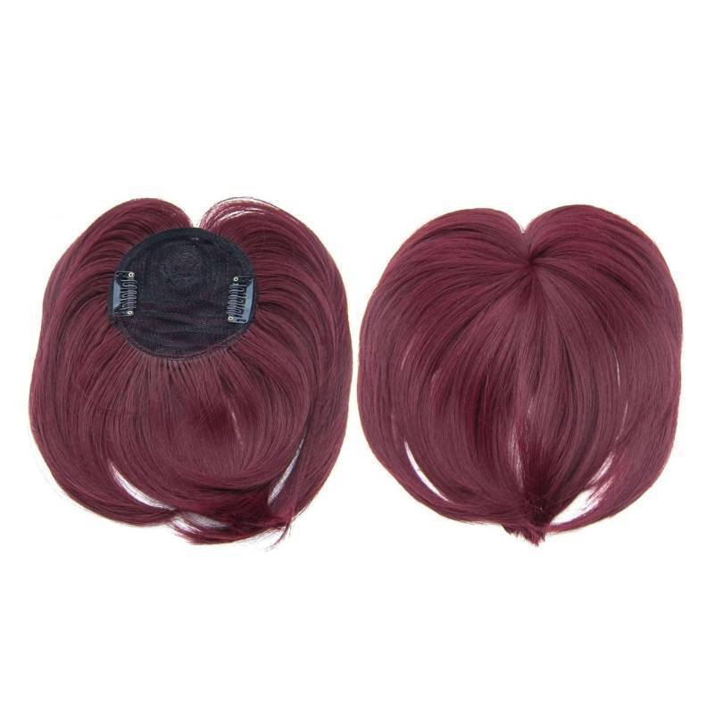 lot 2711 image: Short Natural Hair Toppers, Wig Toppers for Women Human Hair, Topper Hair Piece Human Hair Short, Natural Hair Toppers with Bangs (99J#)