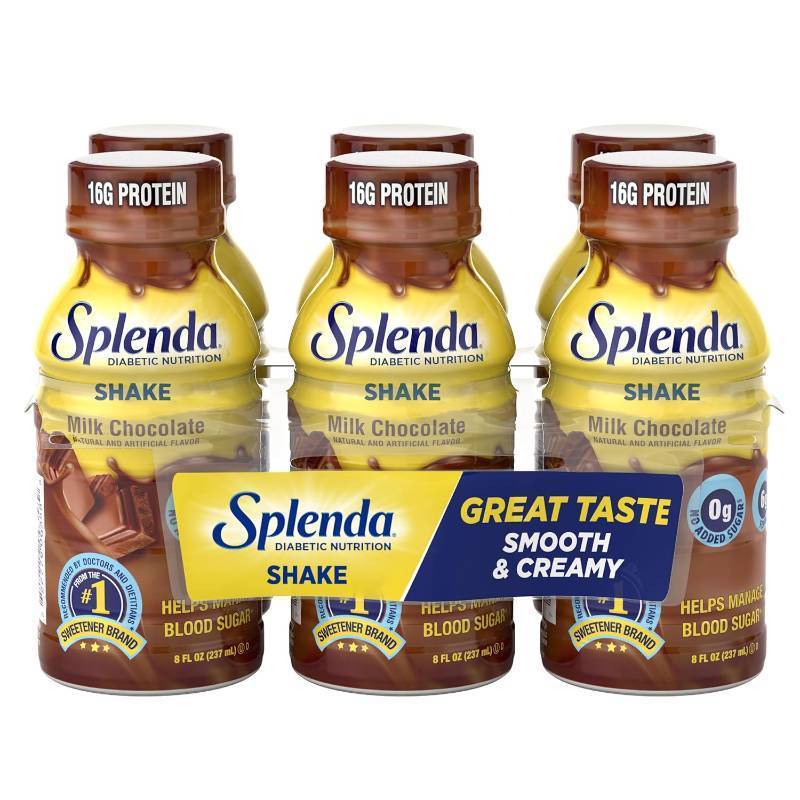 lot 12104 image: SPLENDA Diabetes Care Shakes - Meal Replacement Shake, 8 Fluid Ounces Per Bottle (Milk Chocolate, 6 Pack)