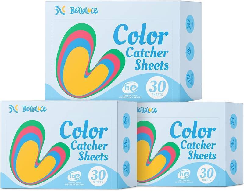 lot 12117 image: Bellaluce Color Catcher Sheets for Laundry 90 Count 3 Pack, Dye Catcher to Prevent Color Runs, Color Grabber Sheets for Home Apartment Dorm Hotel