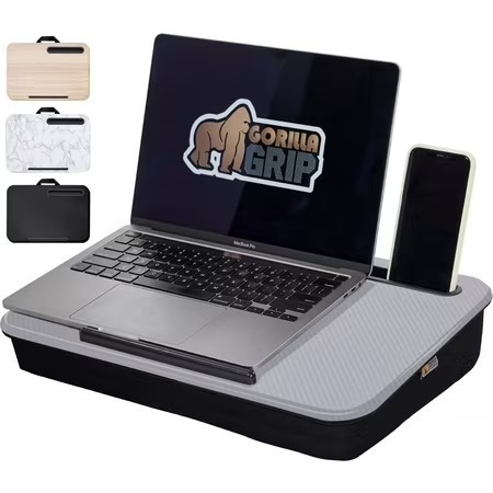 lot 12344 image: GORILLA GRIP Laptop Lap Desk, Portable Tablet Stand Fits Laptops up to 15.6, Gray