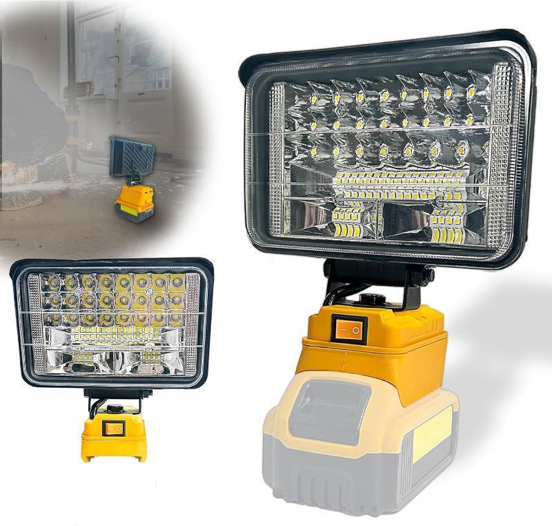 lot 3944 image: Cordless LED Work Light for 20V Battery, 60W 4500ML LED Wide Beam Flood Light with USB and Type C Charging Port Light for Emergency, Workshop, Garage.(No Battery) (60 Kilowatt Hours)