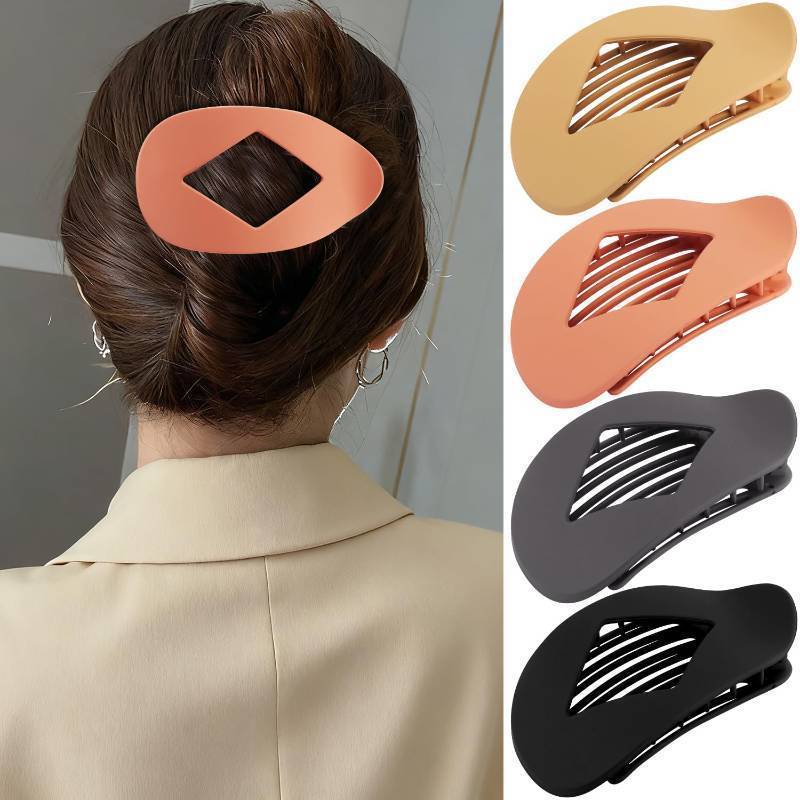 lot 3432 image: Flat Hair Clips Duckbill Large Claw Clips for Thick Medium Thin Hair 4Pcs Non Slip French Barrettes Accessories for Women Girls Oval Round
