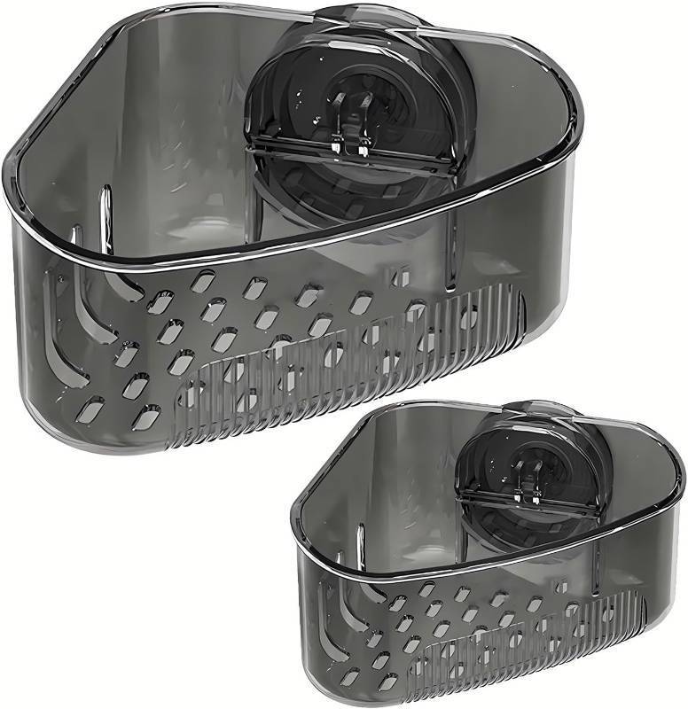lot 3451 image: 2PCS Sink Organizer Rack for Kitchen for Sponges, Scrubbers, Sink Corner Drain Box,with Adhesive Suction Cup Mount(Black)