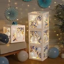 lot 10071 image: PFAMKEER Christmas Decorations Indoor Christmas Boxes, Clear Christmas Party Balloon Box,The 43 pcs Set Includes 4 Balloon Boxes, 36 Balloons and Cute Christmas Character Gift Patterns.Green (White)