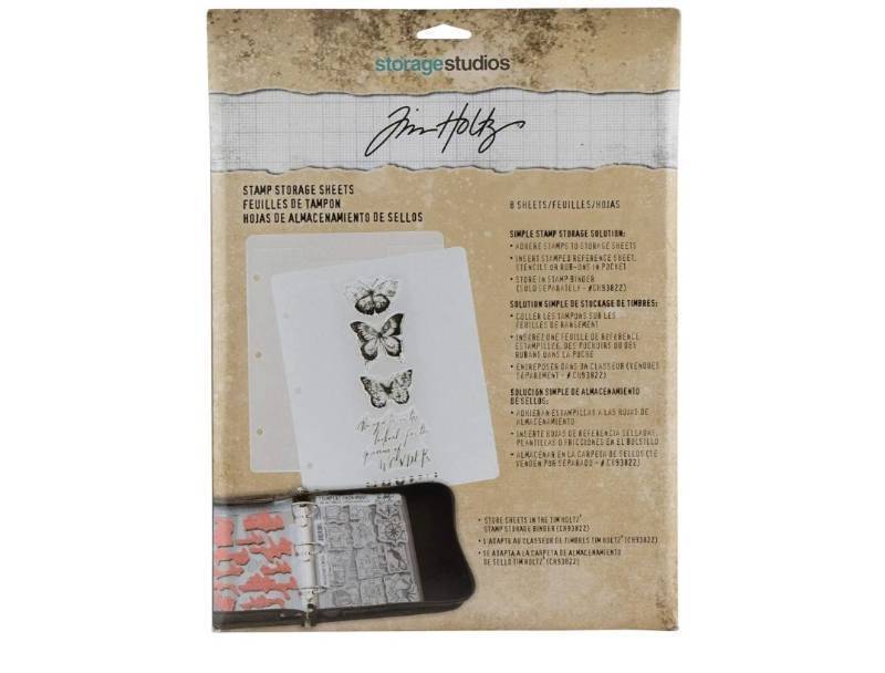 lot 36948 image: Tim Holtz Idea-ology Stamp Refill Sheets, Use with Stamp Storage Binder CH93822 - Sold Separately, Pack of 8 Sheets (CH93823) , 0.33 x 6.9 x 10 inches - Retail $10