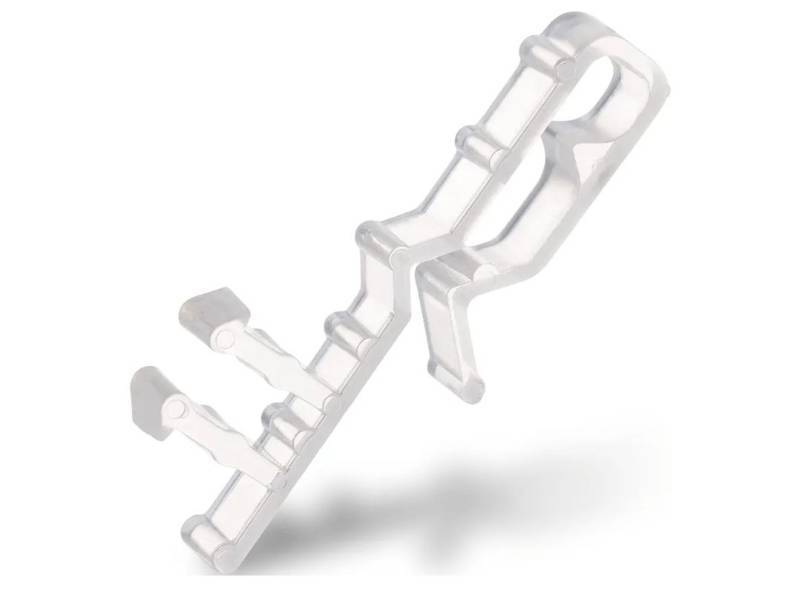 lot 58162 image: Valance Clips for Blinds 2 Inch Hidden Channel Window Blind Clips Clear Plastic Replacement Accessories Parts for Horizontal Wood Blinds (18 Pieces) - Retail $7