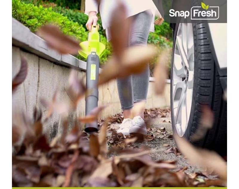 lot 37585 image: SnapFresh 20V Leaf Blower, Leaf Blower Cordless with 2.0Ah Battery & Fast Charger, 2.7lbs Lightweight Electric Leaf Blower, 2 Speed Modes. MISSING BATTERY and CHARGER. - Retail $51