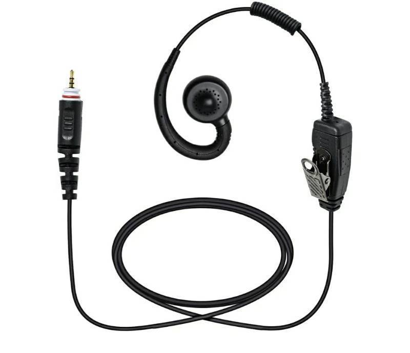 lot 17406 image: 2.5mm Single Pin Swivel Ear Piece 1 Wire in-line Ptt Mic C Shaped Earpiece 2-Way Radio Over The Ear Headset Microphone Headphone for Motorola clp 1010e 1080e clp1010e clp1080e Walkie Talkies - Retail $16