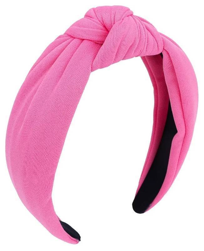 lot 17412 image: Headbands For Women Girls Pink Wide Fashion Knotted Hairband Hot Pink Top Knot Decorative Hair Accessories Rose Fabric Hair Bands Elastic Head Bands Daily Costume Party Gifts - Retail $10