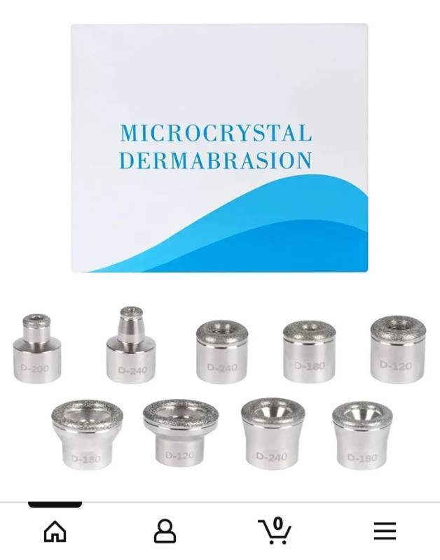 lot 17443 image: Diamond Dermabrasion Head, Microdermabrasion 9 Tips, Facial Exfoliator Tool for Home - Retail $22