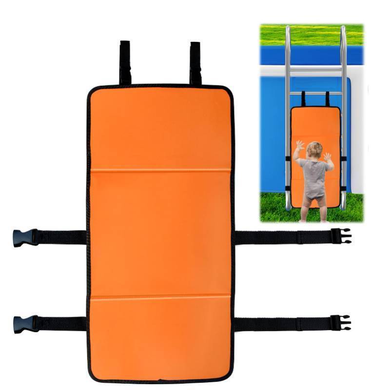 lot 38269 image: Pool Ladder Safety Guard, 15 X 31.1in Above Ground Pool Ladder Protector Cover with PP Board Child Safety Bunk Bed Ladder Cover for Prevent Kids from Climbing,Falling,Drowning - Retail $17