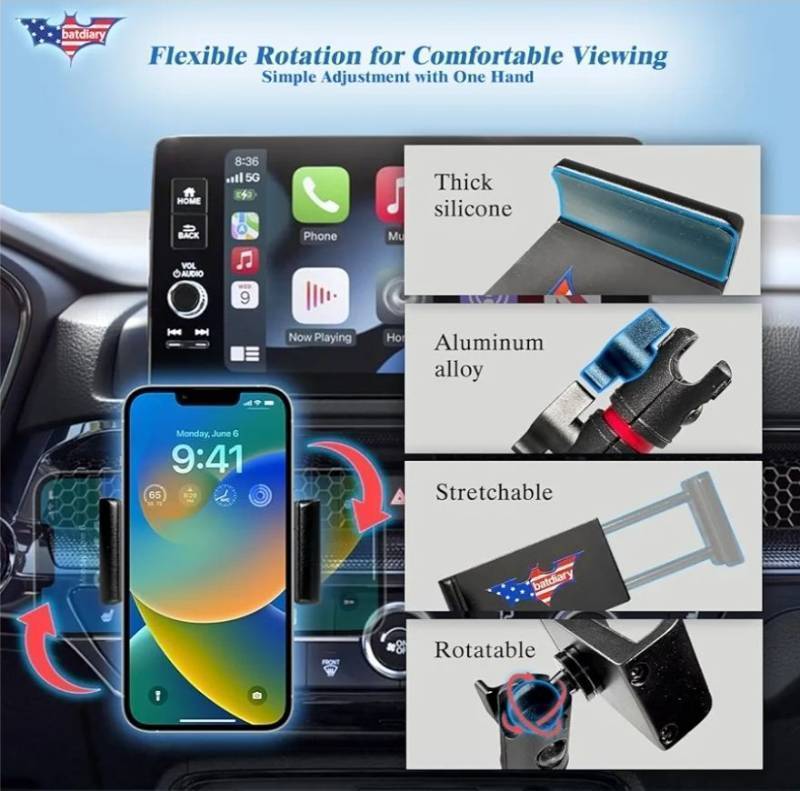lot 63297 image: 2026 CRV Civic Vent Phone Mount for Honda CRV 2023-2026  Civic 2022-2026 Accessories  Aluminum Telescopic Air Vent Phone Holder Thick Case Friendly Car Mount for iPhone 1615 Pro Max, Galaxy S24 - Retail $48