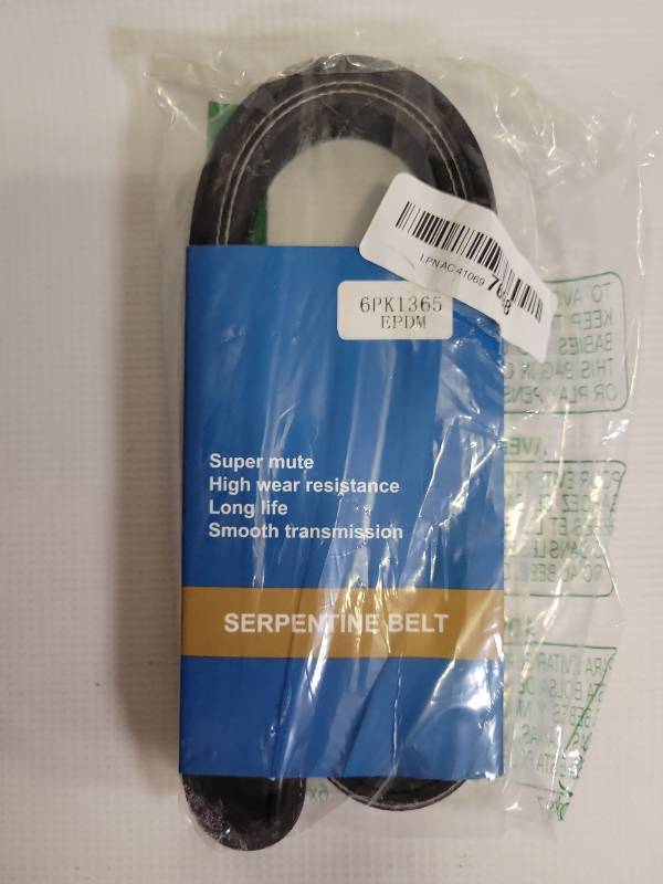 lot 63299 image: 6PK1365 Serpentine Belt 6 Ribs 53.74 inch for Cirrus 1995 Stratus 1995 EPDM - Retail $15