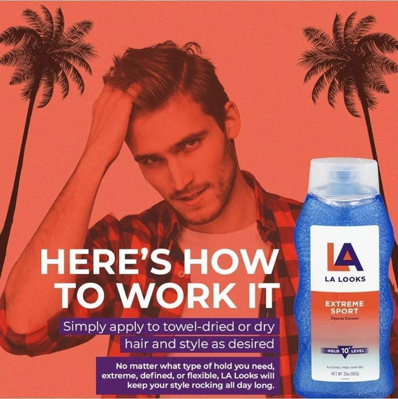 lot 63360 image: LA Looks Styling Hair Gel - Extreme Sport - 20 Oz - Hold for High Performance Activity - Retail $4