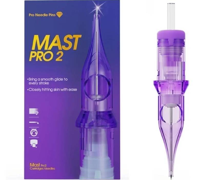 lot 63504 image: Mast Tattoo Pro2 Tattoo Cartridge Needles, #10 Bugpin 5RL Round Liner, 17 Count Disposable Needles for Rotary Tattoo Machine Pen - Retail $18